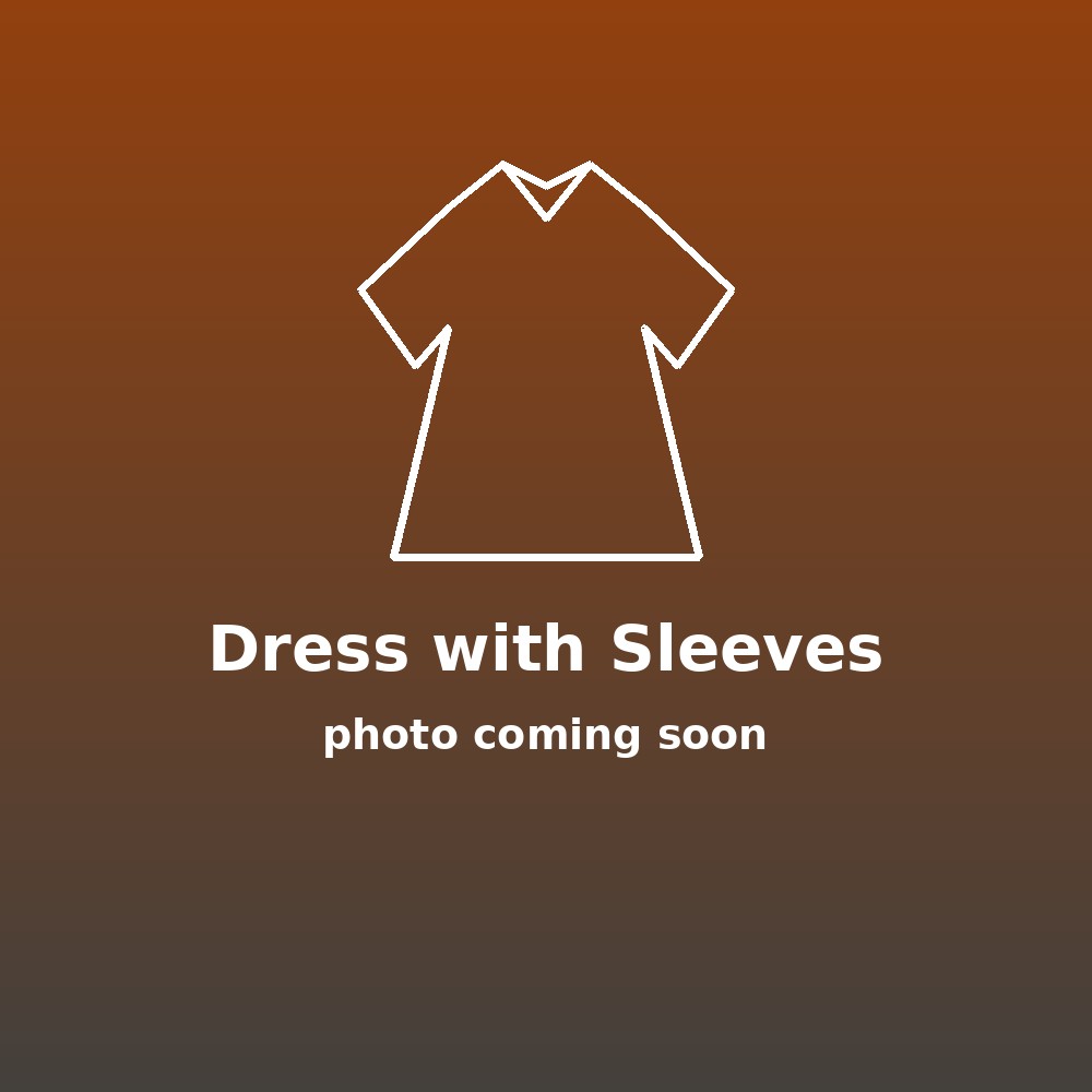 Placeholder illustration of the reworked dress with its detachable sleeve top attached, photo coming soon